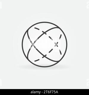 Spherical Measure vector Sphere geometric shape concept outline icon or design element Stock Vector