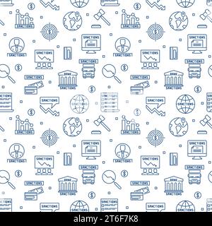 Economic Sanctions vector concept seamless pattern or background in ...