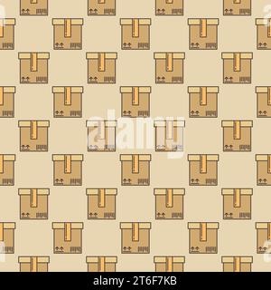 Box modern seamless pattern - vector Inventory concept background Stock Vector