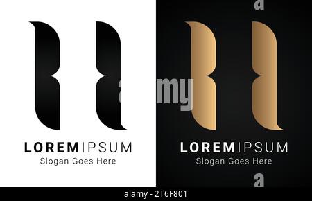 Luxury Initial H Monogram Text Letter Logo Design Stock Vector