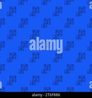 Laptop with 3d Printer geometric pattern - 3d Printing Technology vector concept seamless background Stock Vector