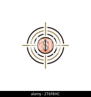 Target with Dollar vector Investment concept colored icon or design element Stock Vector
