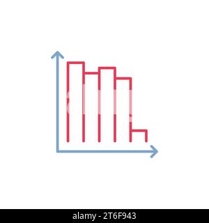 Declining Bar Graph vector Recession concept colored icon or symbol Stock Vector