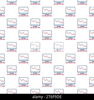 Devaluation vector Financial Crisis concept simple seamless pattern or background in outline style Stock Vector