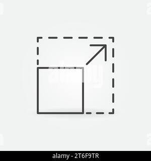 Extend or Scaling vector concept icon or symbol in thin line style Stock Vector