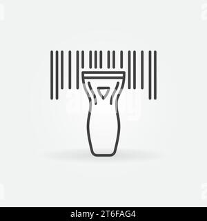 Barcode Scanner vector Bar Code Scanning concept icon or symbol in outline style Stock Vector