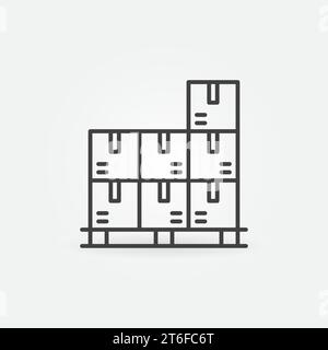 Boxes on Pallet vector concept thin line icon or symbol Stock Vector