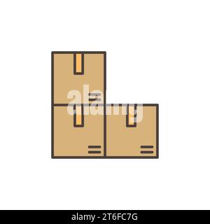 Cardboard Boxes vector Warehouse concept colored icon or symbol Stock Vector