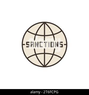 World Sanctions vector Global Financial Crisis concept colored icon or sign Stock Vector