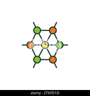 Vector Abstract Chemistry Molecule concept colored simple icon or sign Stock Vector