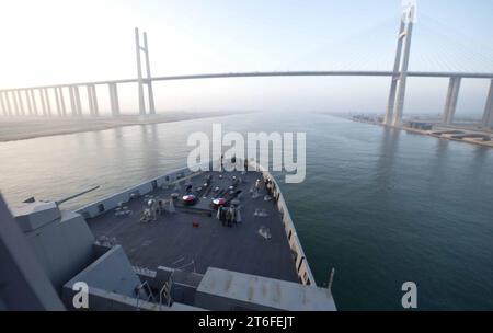 USS San Antonio transits the Suez Canal. (8637770726) Stock Photo