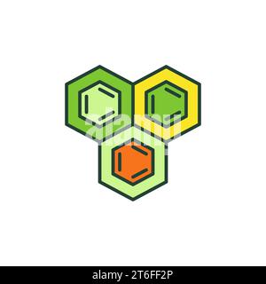 Hexagonal Chemical Formula vector Chemistry concept colored icon or sign Stock Vector