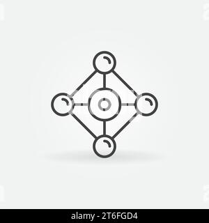 Abstract Chemical Molecular Structure vector concept icon or symbol in line style Stock Vector