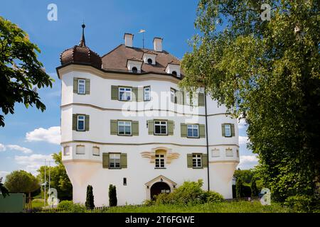 Bernstadt Castle, entrance, door, today municipal administration and local history museum, symmetrical baroque building, historical building Stock Photo
