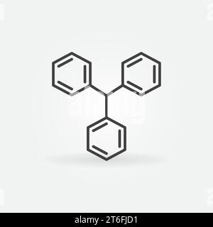 Chemical Molecule with three Hexagons vector Chemistry concept icon or symbol in outline style Stock Vector