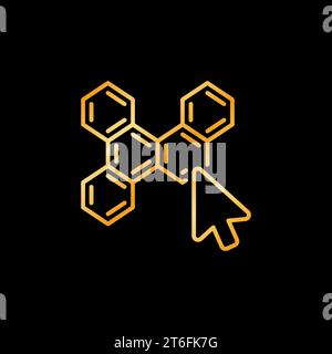 Cursor on Chemistry Molecule vector concept colored icon or logo element Stock Vector