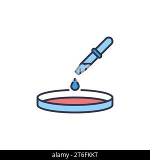 Dropper and Petri Dish vector concept colored modern icon or sign Stock Vector