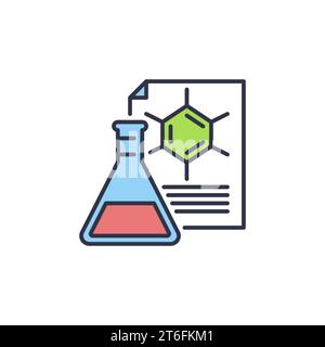 Documents with Chemical Flask vector Chemistry concept colored icon or symbol Stock Vector
