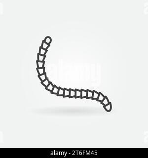 Cestoda vector thin line Parasitic Worms concept minimal icon or symbol Stock Vector