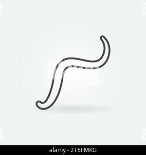 Ascariasis linear vector concept minimal icon or design element Stock Vector