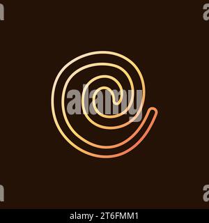 Ascarids vector Roundworm concept yellow line icon or sign on dark background Stock Vector