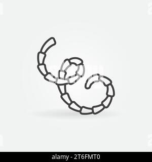 Eucestoda vector Intestinal Parasites concept icon or sign in outline style Stock Vector