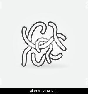 Nematodes Roundworms linear vector Nemathelminthes concept icon or logo element Stock Vector