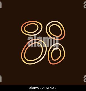 Helminth Larvae vector concept yellow icon in outline style on dark background Stock Vector