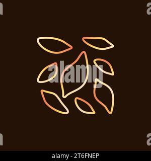 Trematoda vector Flukes concept yellow line icon on dark background Stock Vector