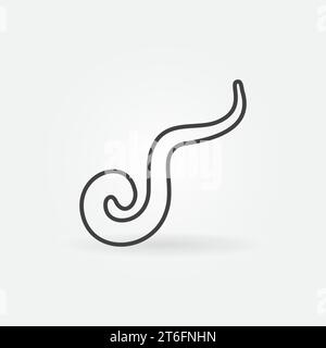 Pinworm vector concept simple icon or symbol in outline style Stock Vector