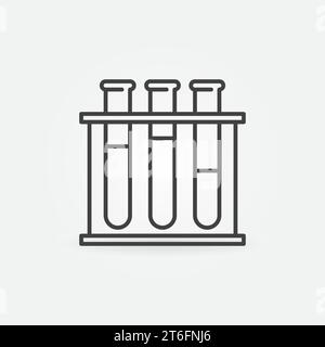 Test Tubes Rack vector concept thin line icon or design element Stock Vector