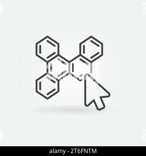 Mouse Click or Cursor on Chemistry Formula or Molecule vector concept linear icon or logo element Stock Vector