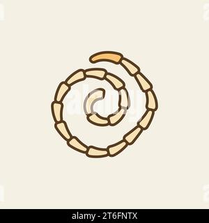 Tapeworm vector Helminths concept colored icon or symbol Stock Vector