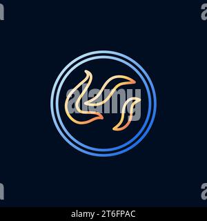 Petri Dish and Helminths Parasites vector concept creative line icon on dark background Stock Vector