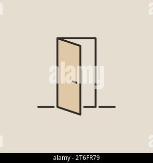 Interior Door vector concept colored minimal icon or symbol Stock Vector