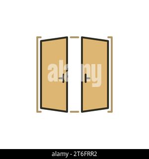 Open Doors vector concept colored icon or design element Stock Vector