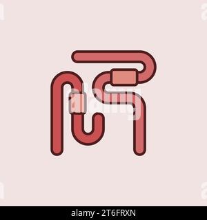 Worms vector concept simple red icon or design element Stock Vector