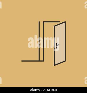 Opened Interior Door vector concept colored icon or symbol Stock Vector