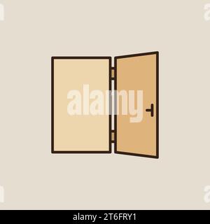 Opened Door vector concept colored simple icon or design element Stock Vector