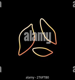 Trematodes linear vector concept yellow icon or sign on dark background Stock Vector