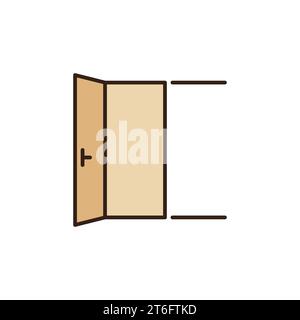 Open Door vector concept colored icon or sign Stock Vector