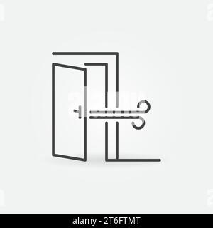 Door vector thin line concept icon. Room Ventilation outline symbol Stock Vector