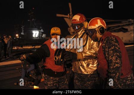 USS Theodore Roosevelt operations 150310 Stock Photo