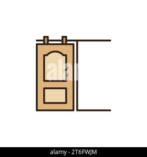 Vector Sliding Door concept colored icon or design element Stock Vector