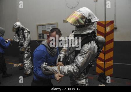 USS Theodore Roosevelt operations 150522 Stock Photo