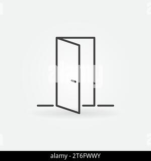 Interior Flush Door vector concept icon or sign in outline style Stock Vector