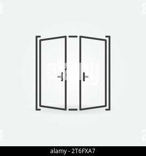 Open Doors linear vector concept icon or logo element Stock Vector