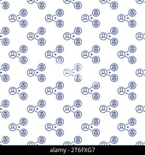 AI Face Generation vector Artificial Intelligence concept thin line seamless pattern Stock Vector