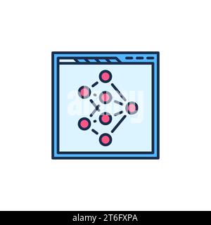 Web Browser with Neural Network vector concept colored icon or symbol Stock Vector