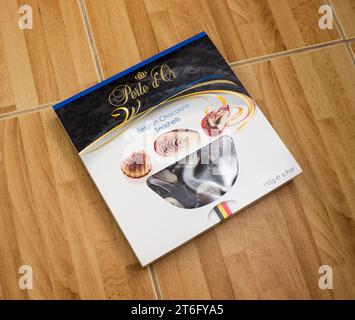 Belgian Chocolate Seashells by The Belgian Chocolate Group. Stock Photo